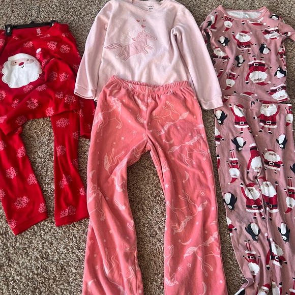 Carter's Pink and Red Kids Pajama Set with Festive Prints - Picture 1 of 6